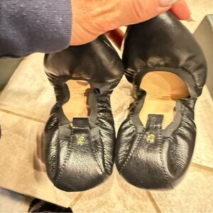 Black Leather Ballet Shoes